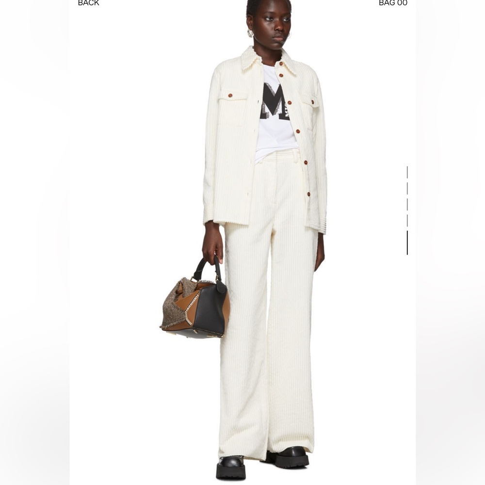 M Missoni White Corduroy Trousers Sz 26/27